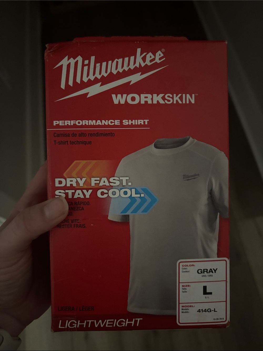 Milwaukee Workskin Men's Short Sleeve Performance Tee - Gray